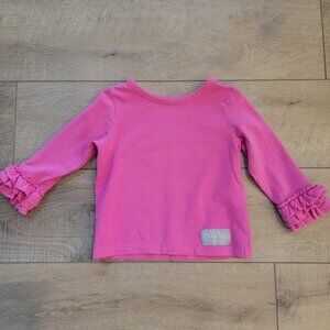 Eleanor Rose Girls Size 3-4 Pink Long Sleeve Ruffle Tee